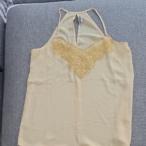Elegant Cream Top with Gold Embroidery